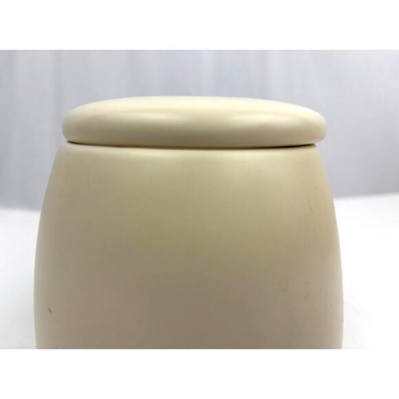 Umbra Mono Beige Ceramic Canister Lidded Jar Minimalist 5" - Picture 9 of 15